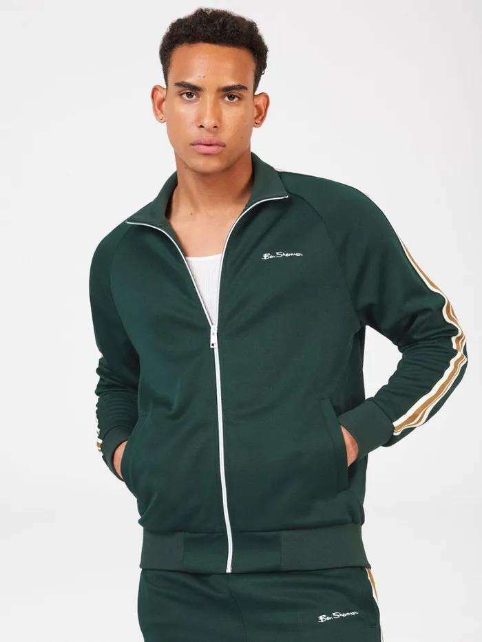 Ben Sherman Jackets and Outerwear Men Signature House Taped Track Jacket 8211 Dark Green Ben Sherman Jackets and Outerwear Men Signature House Taped Track Jacket 8211 Dark Green