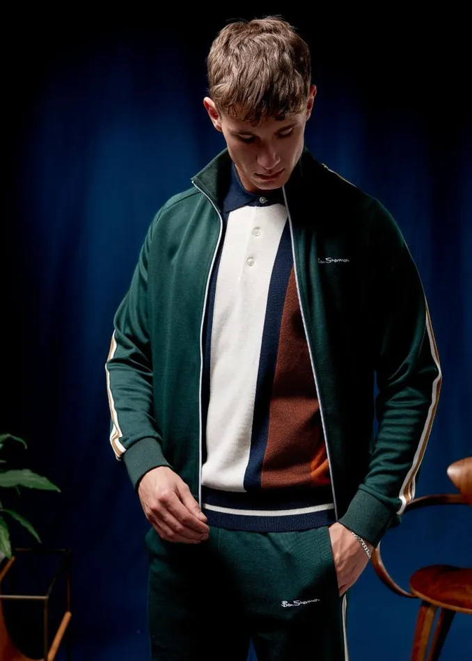 Ben Sherman Jackets and Outerwear Men Signature House Taped Track Jacket 8211 Dark Green Ben Sherman Jackets and Outerwear Men Signature House Taped Track Jacket 8211 Dark Green