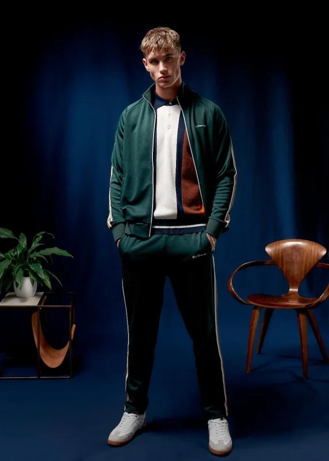 Ben Sherman Jackets and Outerwear Men Signature House Taped Track Jacket 8211 Dark Green Ben Sherman Jackets and Outerwear Men Signature House Taped Track Jacket 8211 Dark Green