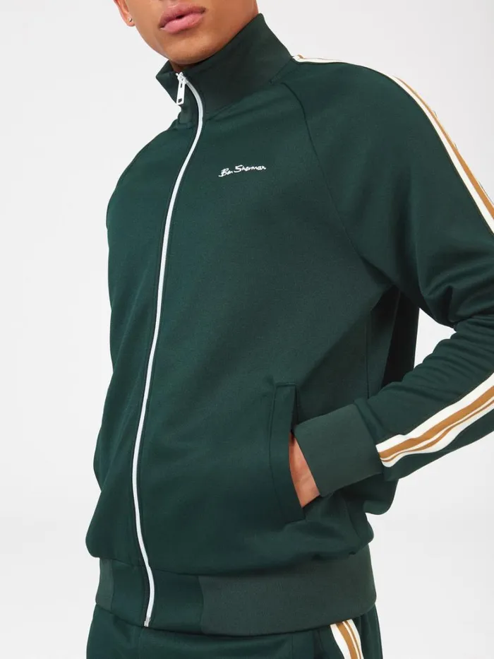 Ben Sherman Jackets and Outerwear Men Signature House Taped Track Jacket 8211 Dark Green Ben Sherman Jackets and Outerwear Men Signature House Taped Track Jacket 8211 Dark Green