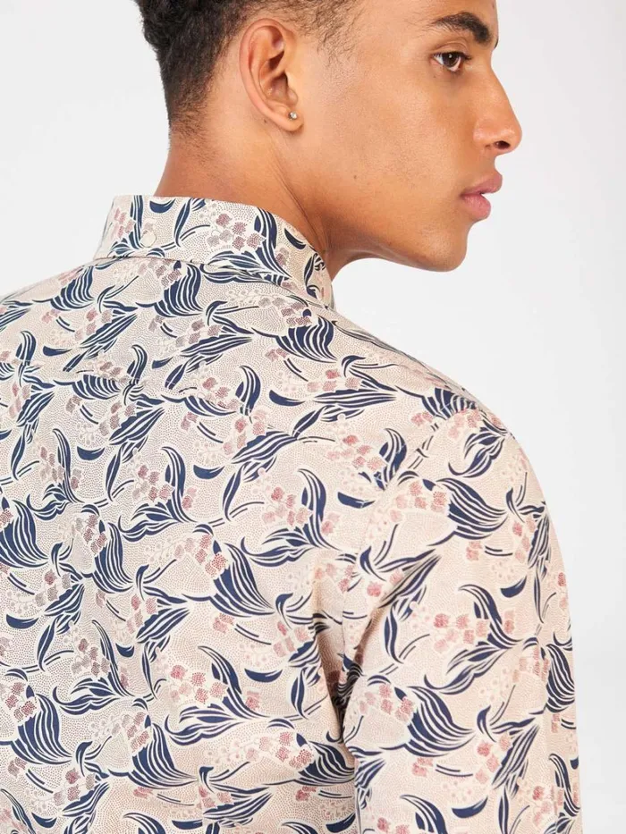 Ben Sherman Long Sleeve Shirts Men Art Nouveau Floral Print 8211 Fog Ben Sherman Long Sleeve Shirts Men Art Nouveau Floral Print 8211 Fog