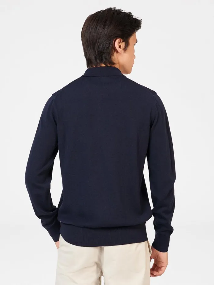 Ben Sherman Mod Knit Polos Men Block Stripe Merino Knit Polo 8211 Dark Navy Ben Sherman Mod Knit Polos Men Block Stripe Merino Knit Polo 8211 Dark Navy