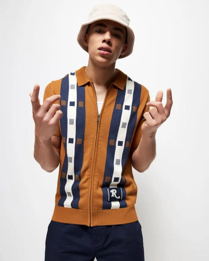 Ben Sherman Mod Knit Polos Men Rolling Stone Knit Zip Polo