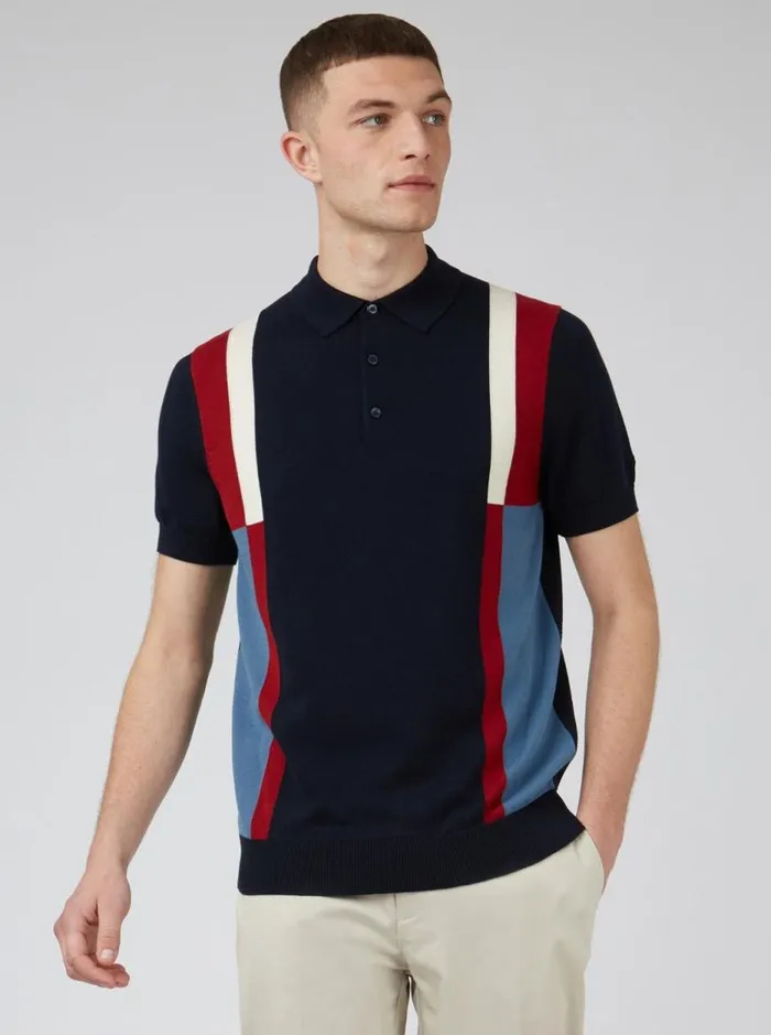 Ben Sherman Mod Knit Polos Men Signature Colorblock Mod Knit Polo