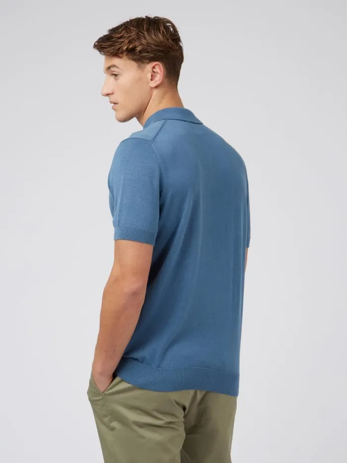Ben Sherman Mod Knit Polos Men Signature Knit Polo 8211 Blue Shadow