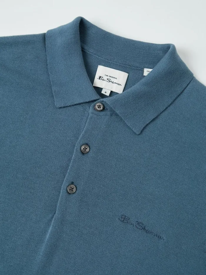 Ben Sherman Mod Knit Polos Men Signature Knit Polo 8211 Blue Shadow