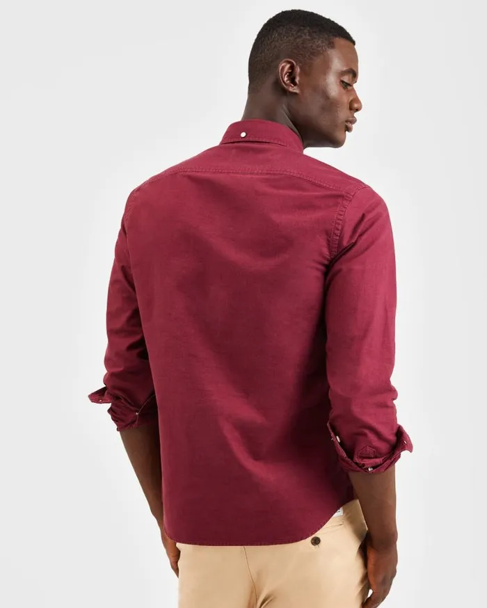 Ben Sherman Oxford Shirts Men Beatnik Oxford Garment Dye Shirt 8211 Burgundy
