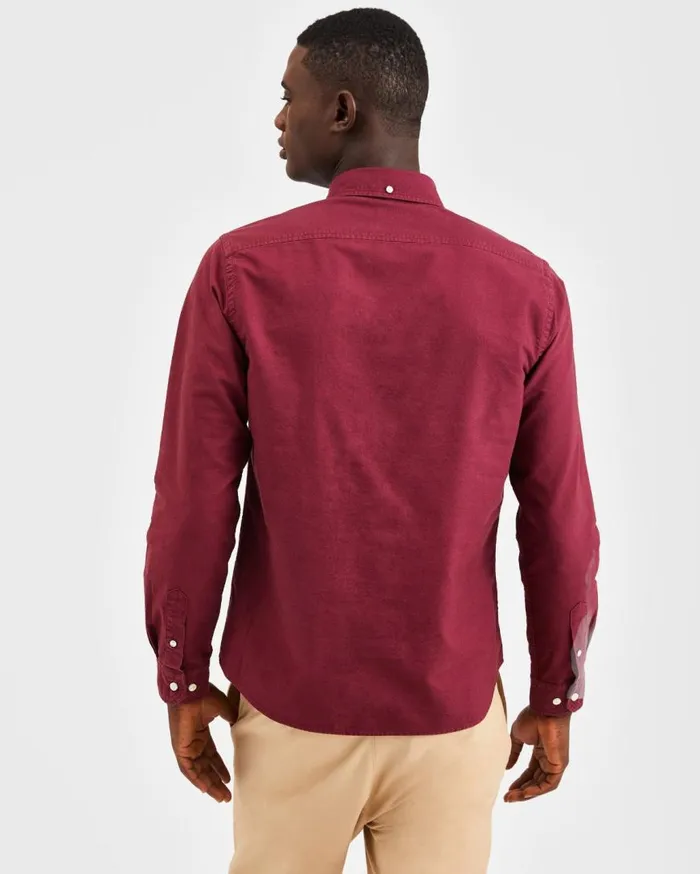 Ben Sherman Oxford Shirts Men Beatnik Oxford Garment Dye Shirt 8211 Burgundy
