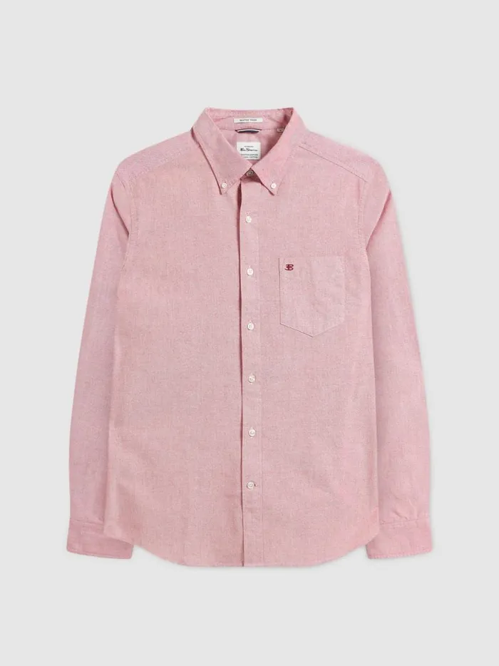 Ben Sherman Oxford Shirts Men Brighton Oxford Organic Shirt 8211 Light Red