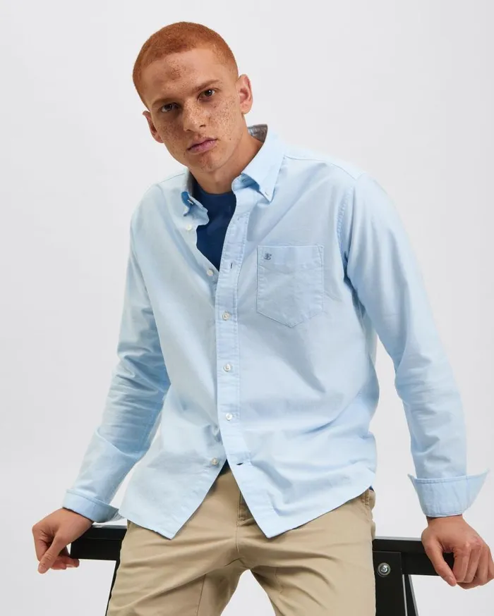 Ben Sherman Oxford Shirts Men Brighton Oxford Organic Shirt 8211 Sky Blue