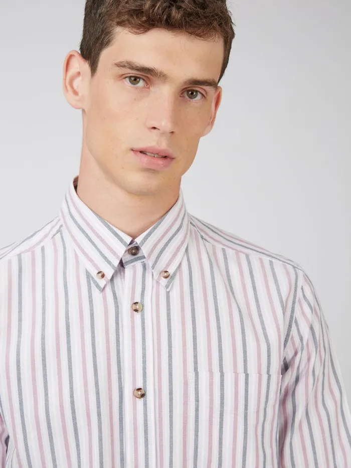 Ben Sherman Oxford Shirts Men Oxford Stripe LongSleeve Shirt 8211 Grape Ben Sherman Oxford Shirts Men Oxford Stripe LongSleeve Shirt 8211 Grape