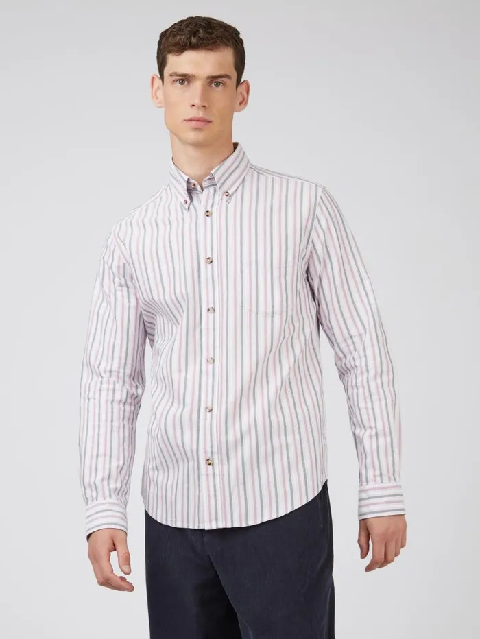 Ben Sherman Oxford Shirts Men Oxford Stripe LongSleeve Shirt 8211 Grape Ben Sherman Oxford Shirts Men Oxford Stripe LongSleeve Shirt 8211 Grape