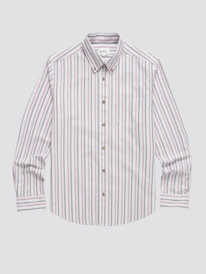 Ben Sherman Oxford Shirts Men Oxford Stripe LongSleeve Shirt 8211 Grape Ben Sherman Oxford Shirts Men Oxford Stripe LongSleeve Shirt 8211 Grape