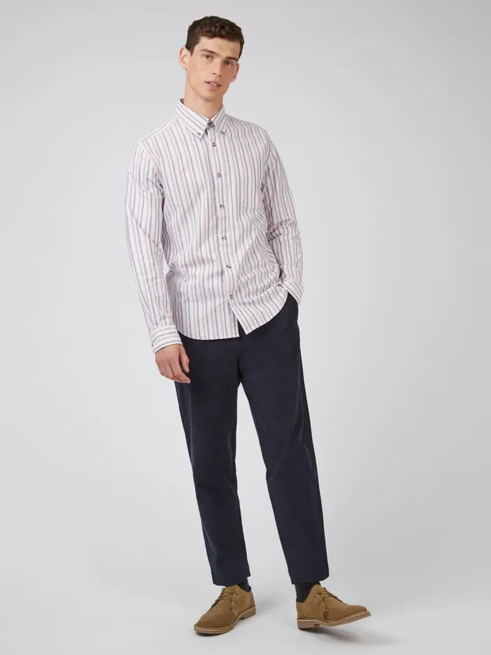 Ben Sherman Oxford Shirts Men Oxford Stripe LongSleeve Shirt 8211 Grape Ben Sherman Oxford Shirts Men Oxford Stripe LongSleeve Shirt 8211 Grape
