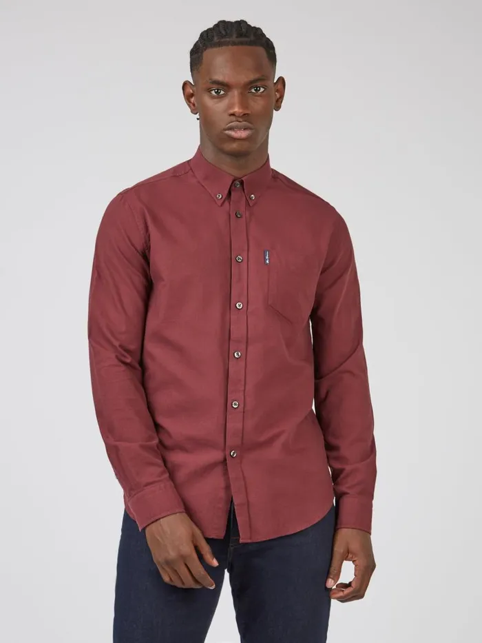 Ben Sherman Oxford Shirts Men Signature Organic Oxford Shirt 8211 Wine