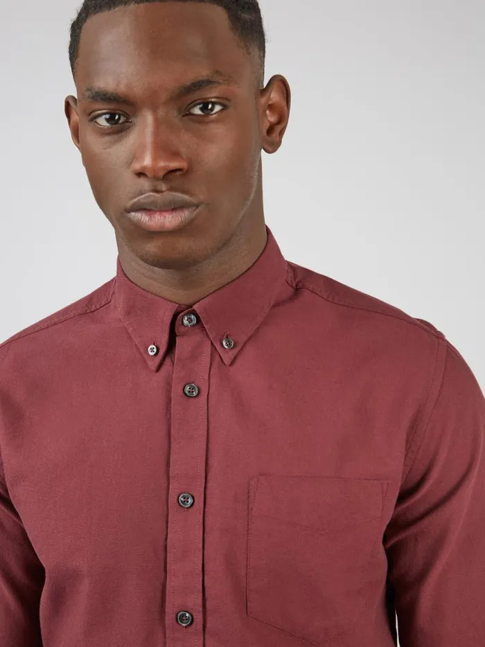 Ben Sherman Oxford Shirts Men Signature Organic Oxford Shirt 8211 Wine