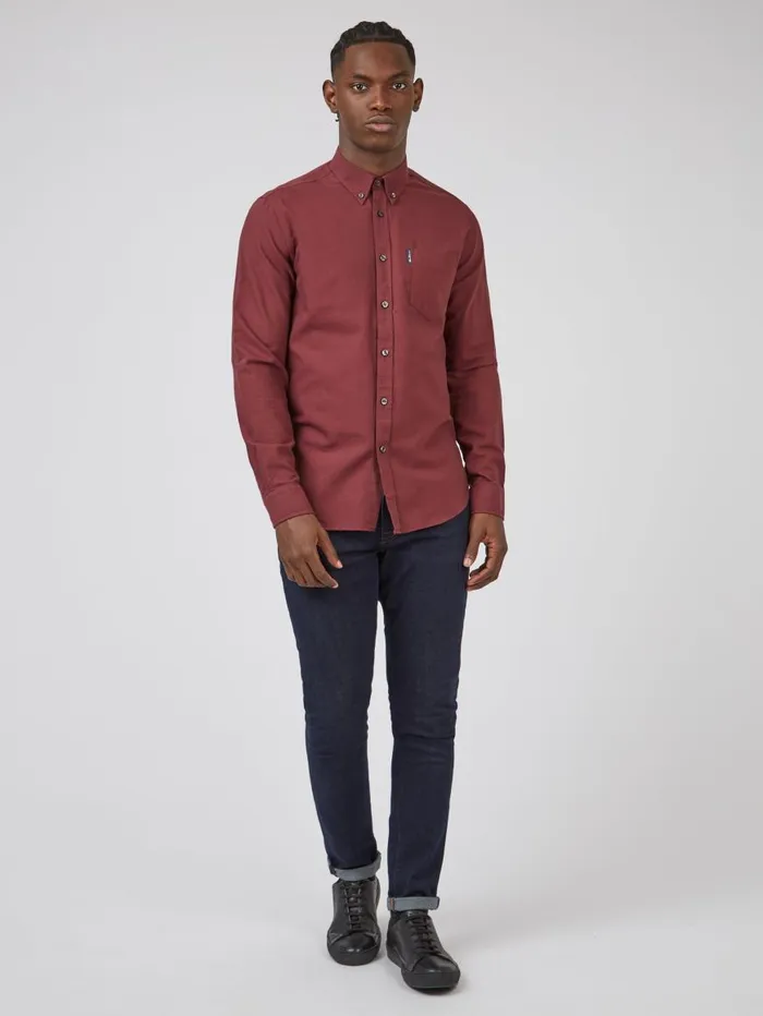 Ben Sherman Oxford Shirts Men Signature Organic Oxford Shirt 8211 Wine