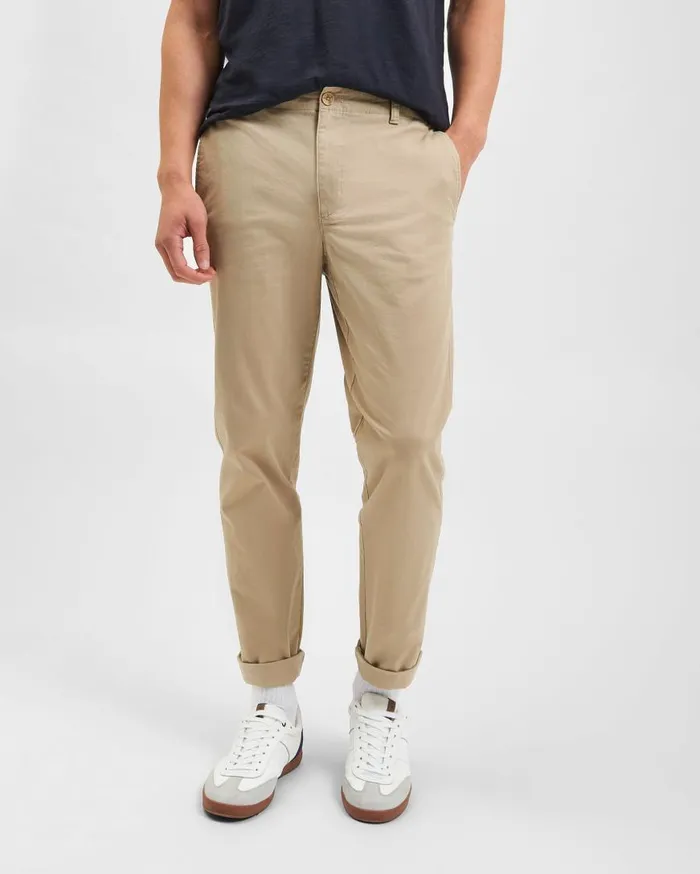 Ben Sherman Pants and Chinos Men Slim Tapered Drawcord Chino Pant 8211 Khaki