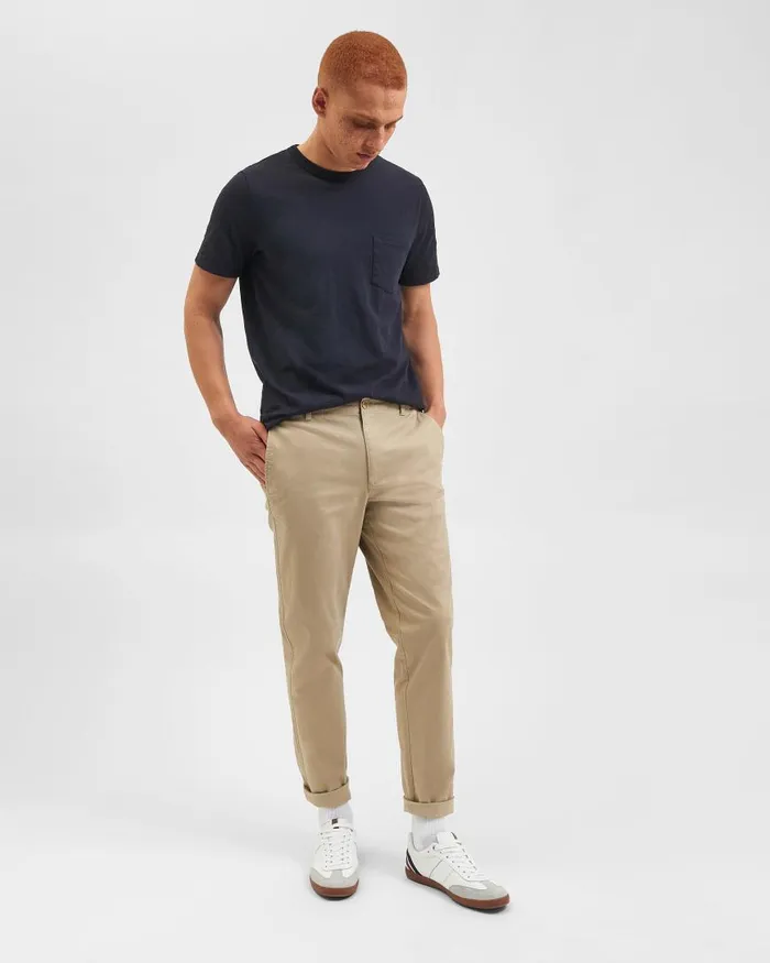 Ben Sherman Pants and Chinos Men Slim Tapered Drawcord Chino Pant 8211 Khaki