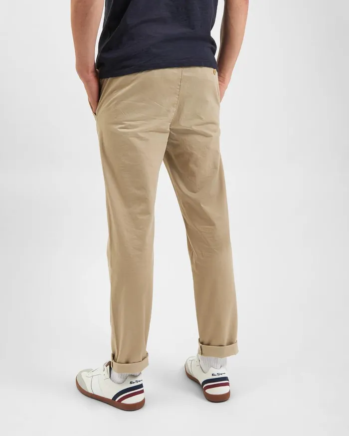 Ben Sherman Pants and Chinos Men Slim Tapered Drawcord Chino Pant 8211 Khaki