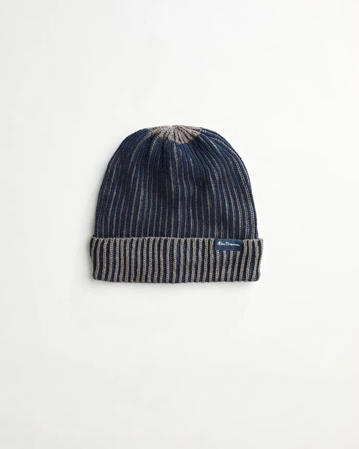Ben Sherman Scarves and Cold Weather Men Ribbed Knit Hat With Thermal Plush Lining 8211 Navy BlazerOdyssey Grey