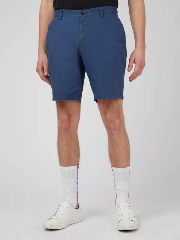 Ben Sherman Shorts Men Signature Linen Shorts 8211 Blue