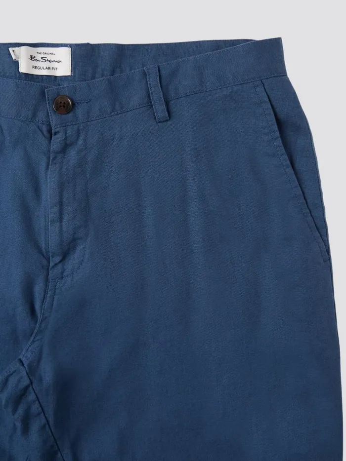 Ben Sherman Shorts Men Signature Linen Shorts 8211 Blue