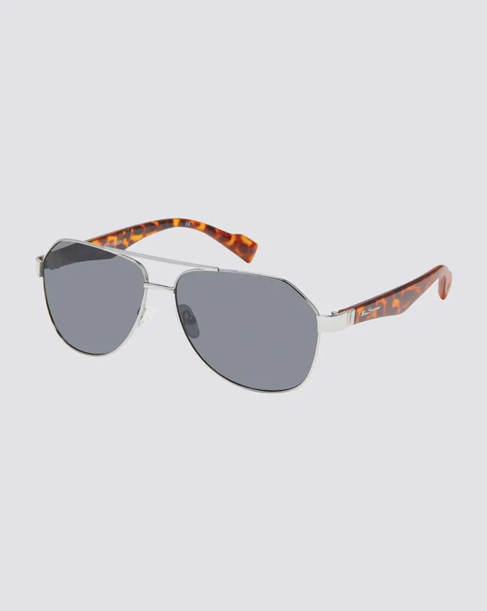 Ben Sherman Sunglasses Men Alfie Polarized Aviator EcoGreen Sunglasses 8211 Light Grey