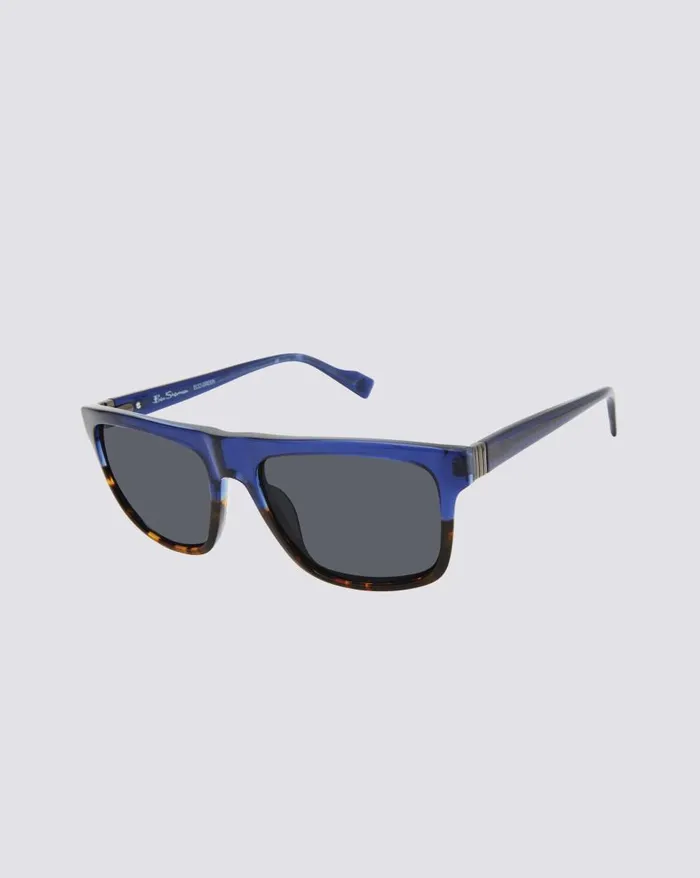 Ben Sherman Sunglasses Men Kings Polarized Retro Square Eco Sunglasses 8211 Blue Tortoise