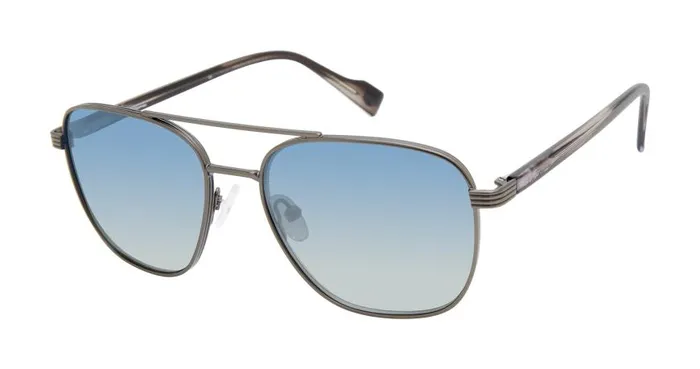 Ben Sherman Sunglasses Men Walbrook Polarized Aviator Square Eco Sunglasses 8211 GunmetalBlue