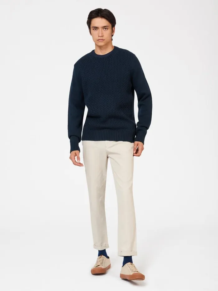 Ben Sherman Sweaters and Knits Men Aran Textured Knit Crewneck Sweater