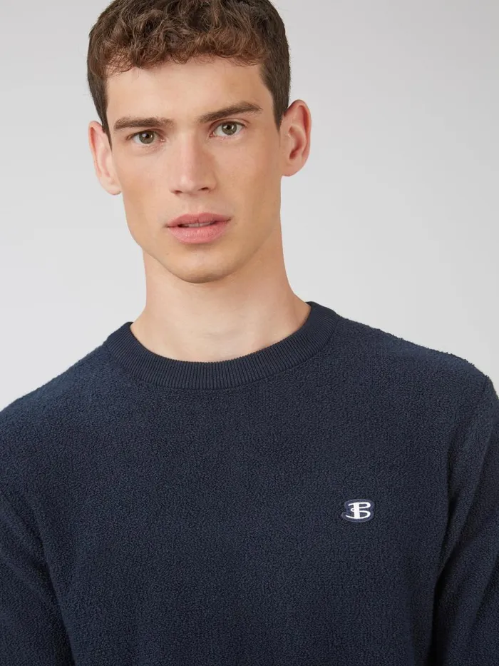 Ben Sherman Sweaters and Knits Men B By Towelling Crewneck Sweater 8211 Navy
