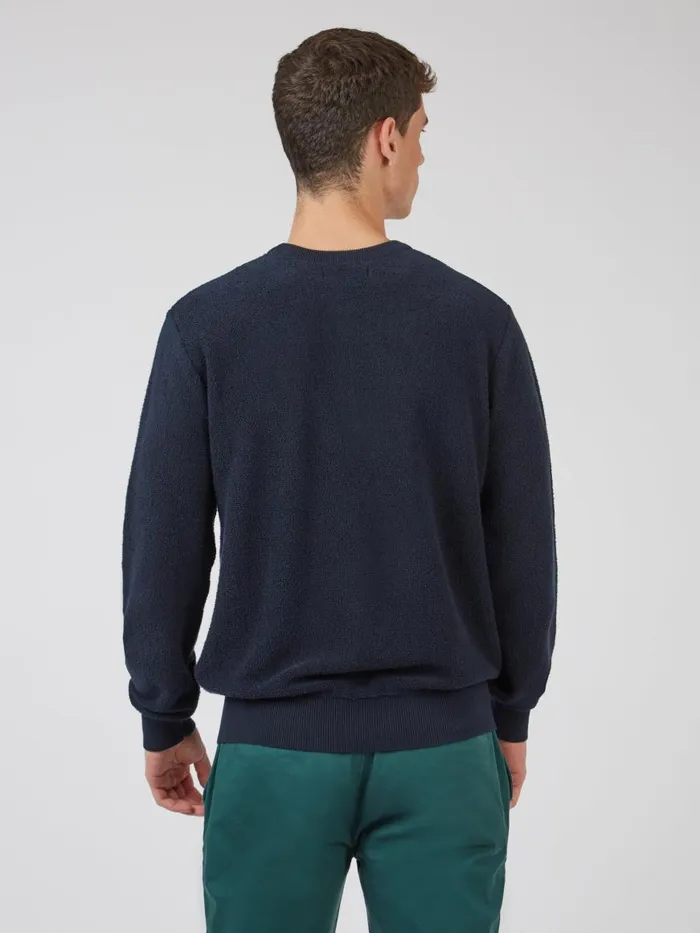Ben Sherman Sweaters and Knits Men B By Towelling Crewneck Sweater 8211 Navy