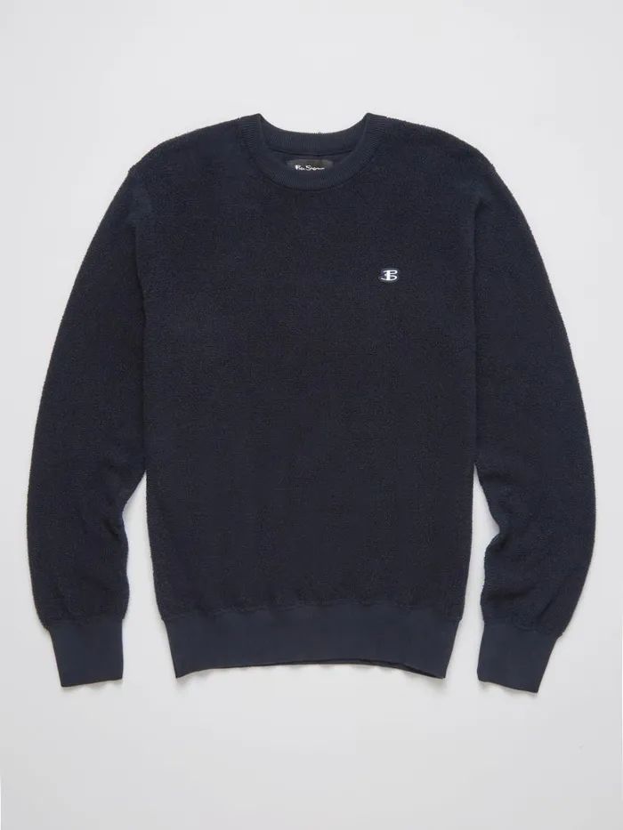 Ben Sherman Sweaters and Knits Men B By Towelling Crewneck Sweater 8211 Navy