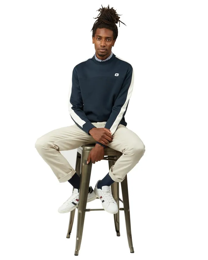 Ben Sherman Sweatshirts and Hoodies Men B By TricotLoopback Mix Sweatshirt 8211 Midnight