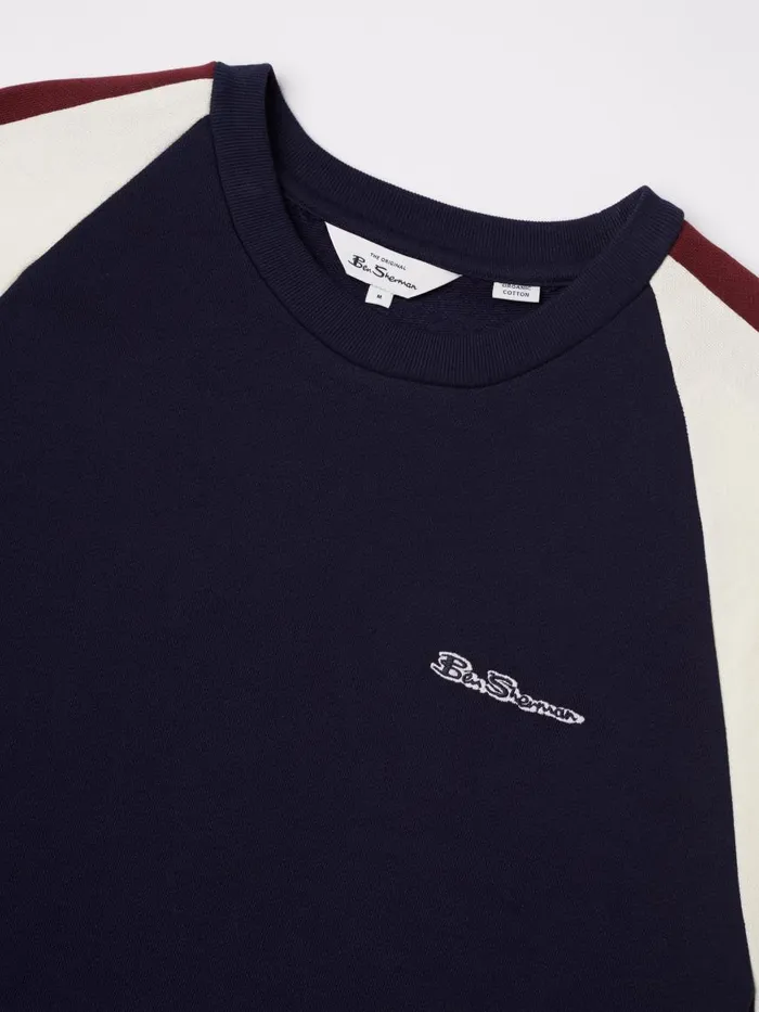 Ben Sherman Sweatshirts and Hoodies Men Color Block Crewneck Sweatshirt 8211 Marine