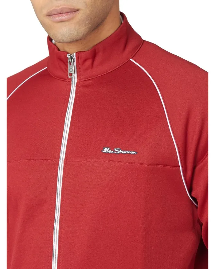 Ben Sherman Sweatshirts and Hoodies Men Tricot ZipThrough Track Jacket 8211 Red