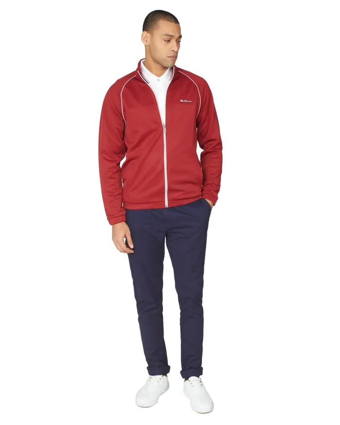 Ben Sherman Sweatshirts and Hoodies Men Tricot ZipThrough Track Jacket 8211 Red