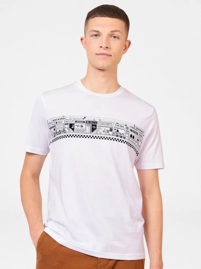 Ben Sherman TShirts and Graphic Tees Men Street Stripe Organic Graphic Tee