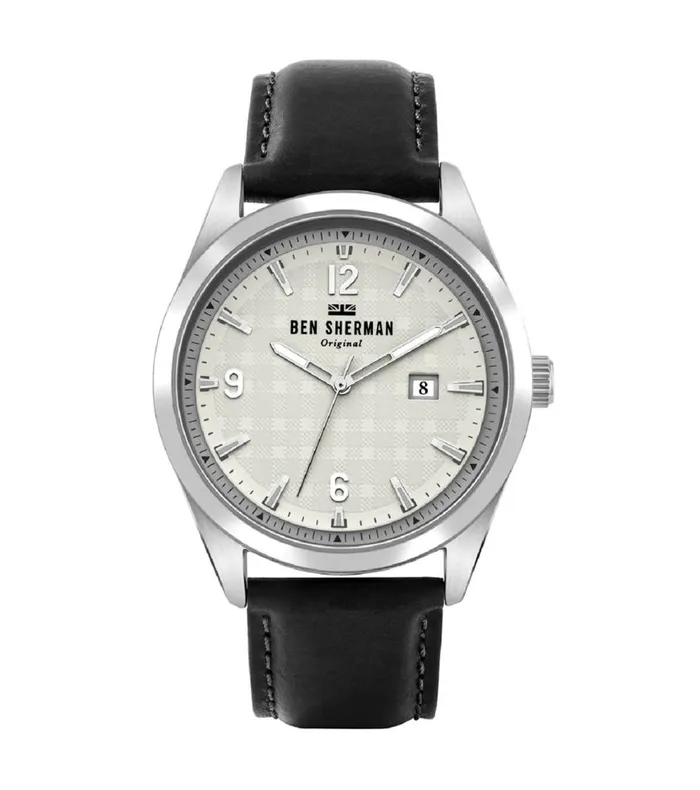 Ben Sherman Watches Men Carnaby Check Watch 8211 BlackOffWhiteSilver
