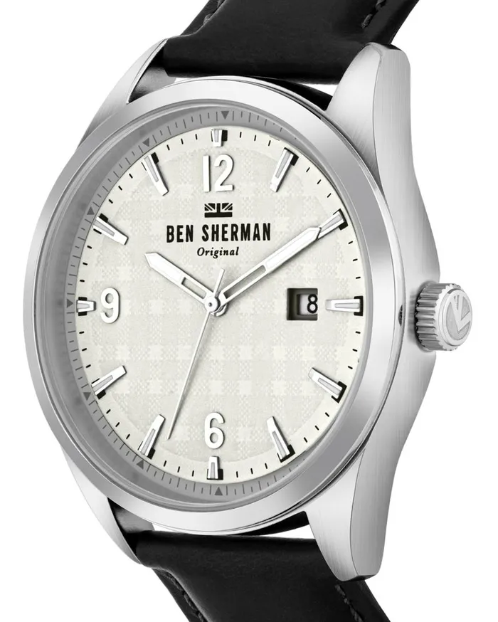 Ben Sherman Watches Men Carnaby Check Watch 8211 BlackOffWhiteSilver