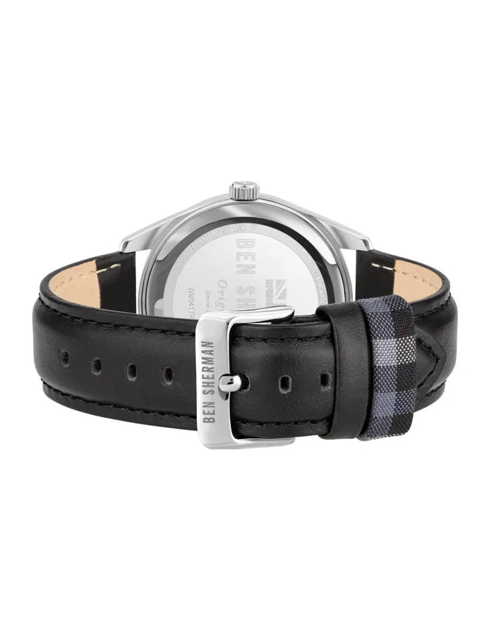 Ben Sherman Watches Men Carnaby Check Watch 8211 BlackOffWhiteSilver