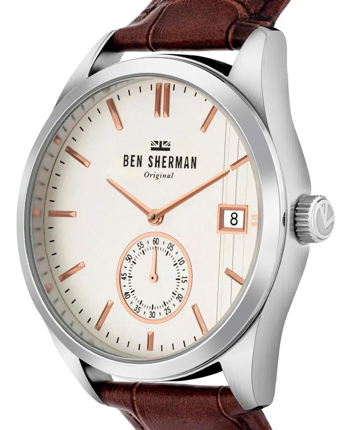 Ben Sherman Watches Men Spitalfields Heritage Watch 8211 BrownOffWhiteSilver