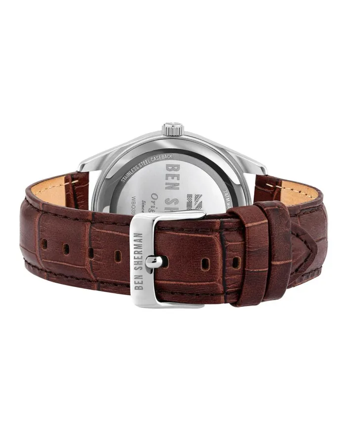 Ben Sherman Watches Men Spitalfields Heritage Watch 8211 BrownOffWhiteSilver