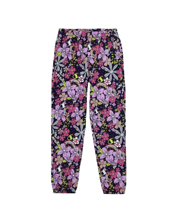 Big Girls Powerblend Joggers All Over Print 245034 Flash Floral Kids Champion Pants and Leggings