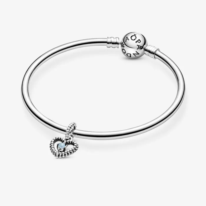 Birthstone Charms Women Pandora December Birthstone Heart Dangle Charm Blue