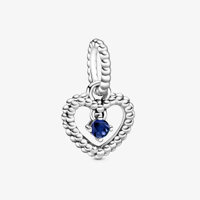 Birthstone Charms Women Pandora September Birthstone Heart Dangle Charm Blue