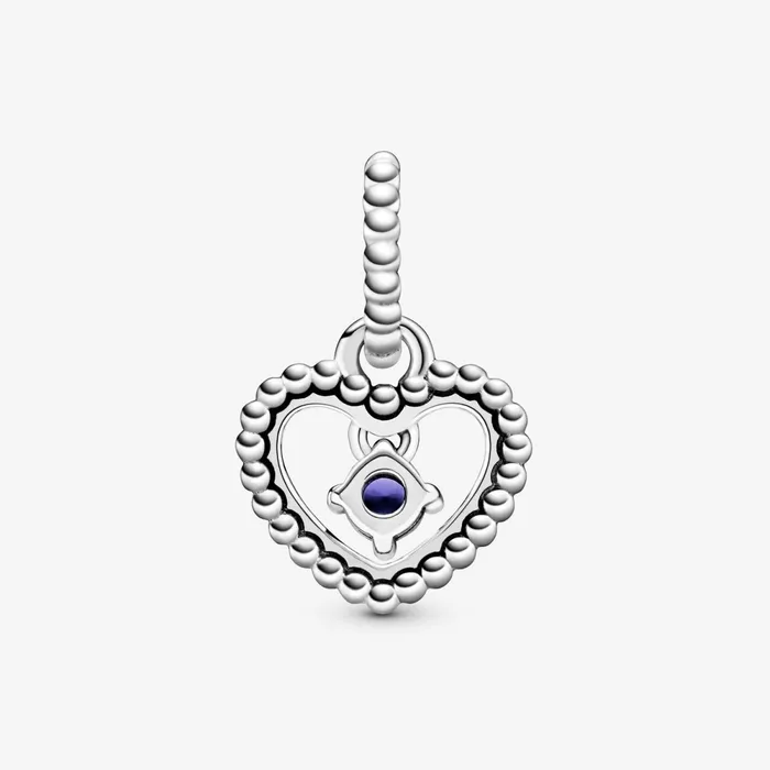 Birthstone Charms Women Pandora September Birthstone Heart Dangle Charm Blue