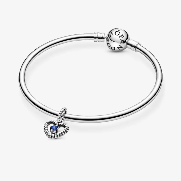 Birthstone Charms Women Pandora September Birthstone Heart Dangle Charm Blue