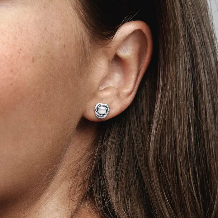 Birthstone Earrings Women Pandora June Birthstone Eternity Circle Stud Earrings White